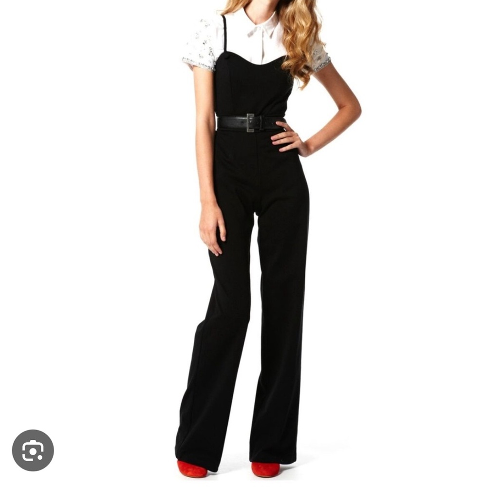 Viva Vena Classic Black Wide Leg Jumpsuit Size 4